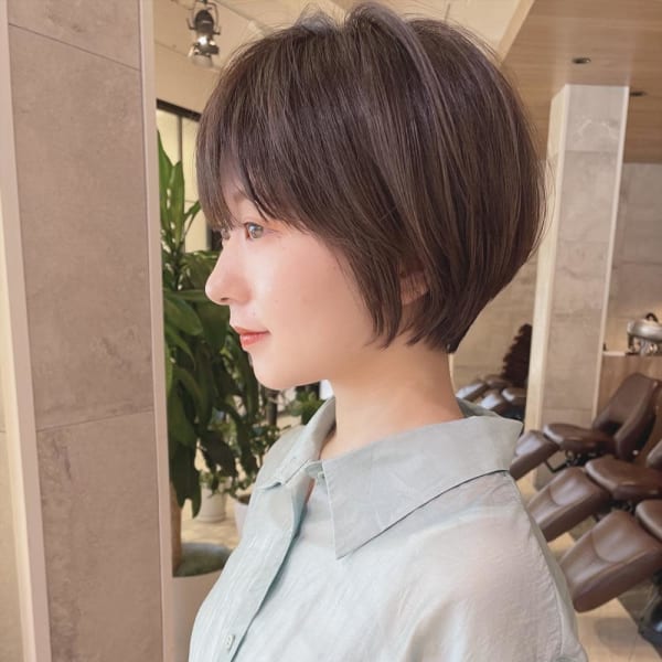 ショートボブ髪型30代40代50代前髪あり前髪なし面長畠田