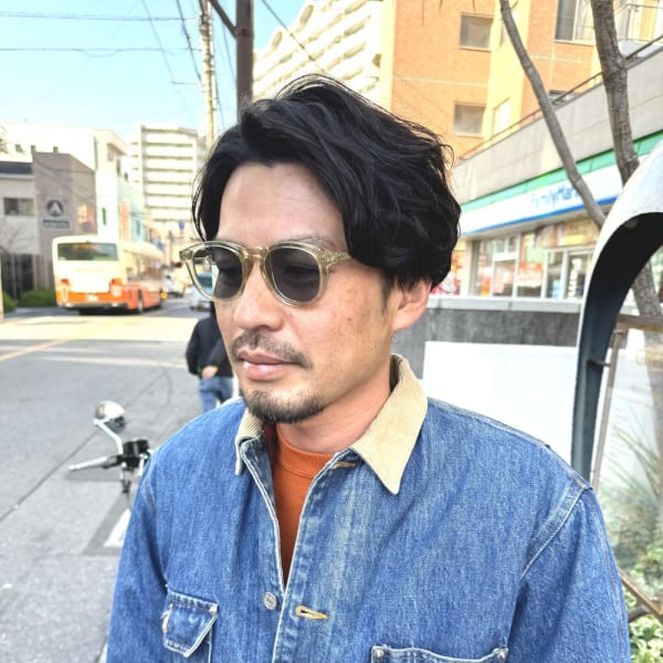 マッシュパーマ ウルフ アッシュブラック カルマパーマ