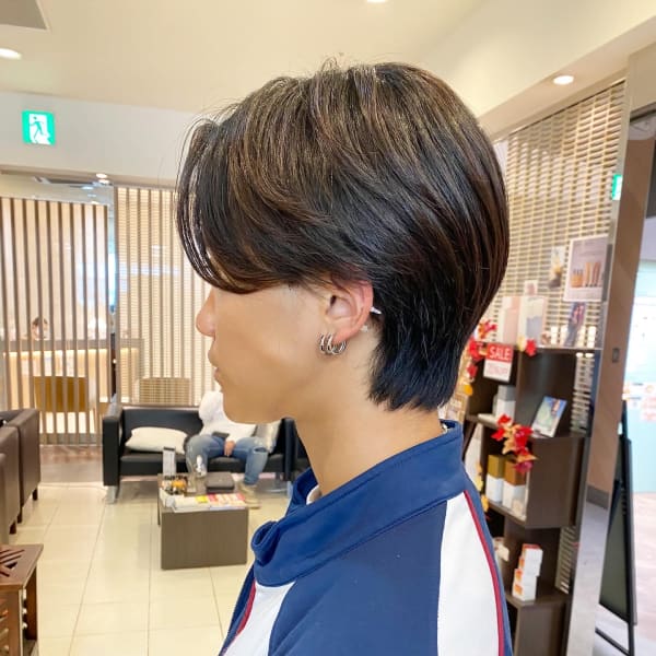 刈り上げない メンズスタイル センターパート 三宮美容室