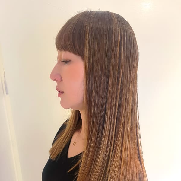 ワンレンロング切りっぱなしストレート