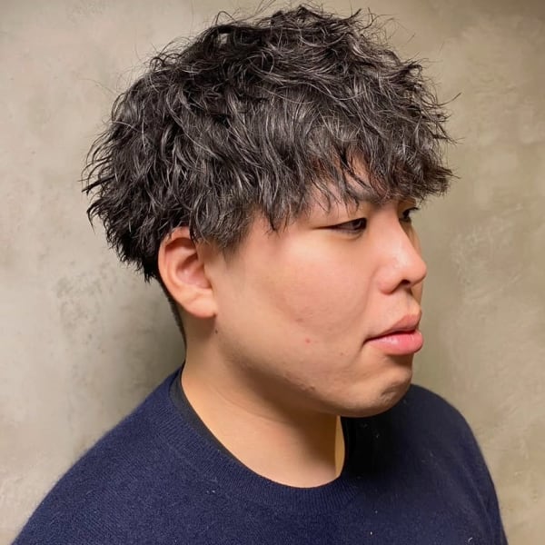 ツーブロック マッシュ ツイストスパイラル メンズパーマ