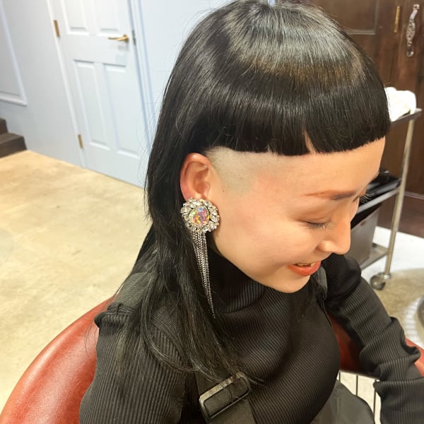 個性派デザインカット×マッシュウルフ