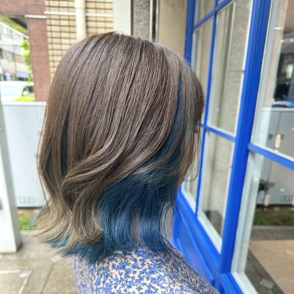 インナーカラー×ブルー