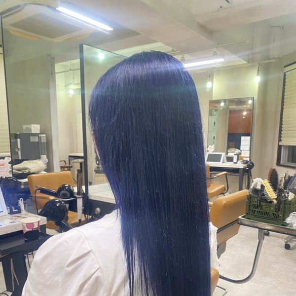 20代30代大人ダブルカラーブリーチブルーブラック【上野】