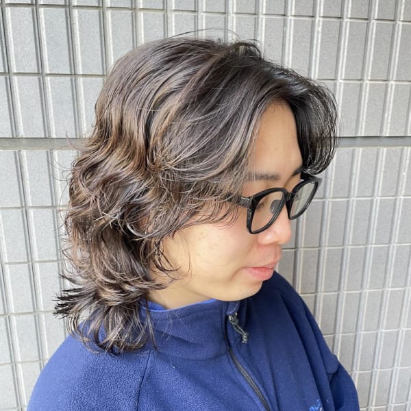 メンズウルフカット/ウルフパーマ/メンズパーマ/メンズロング