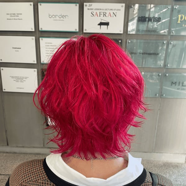 ビビッドカラー レッド ハッシュカット mt___213r