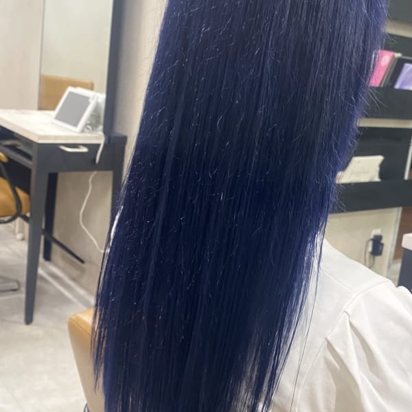 20代30代艶感ネイビーブルーブラックケアブリーチ【上野】