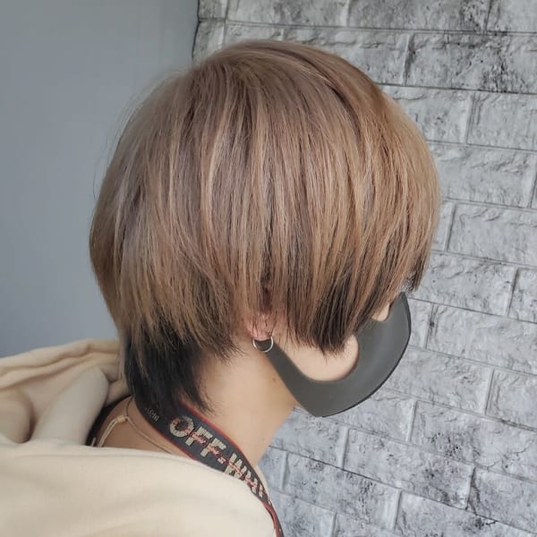 マッシュウルフ/インナーカラーウルフ/ミルクティーベージュ