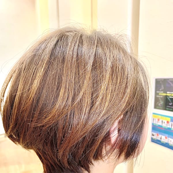 2セクション×前下がりショートボブ