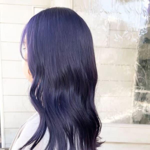 艶感たっぷりのロングヘアパープルラベンダーグレージュ40代代