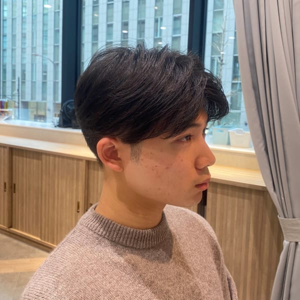 ワンカールパーマ×センターパート|ZA/ZA shinjuku