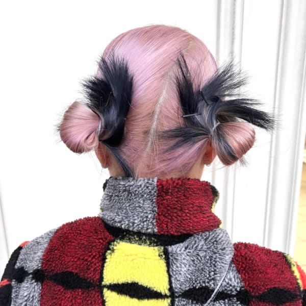 ペールピンク×ネイビーブラック