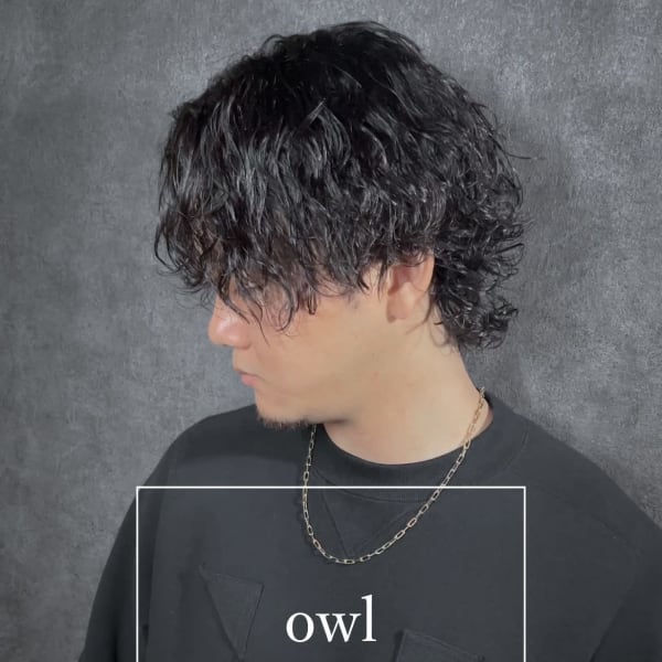 センターパート×波巻き×ツイストスパイラル×ウルフカット