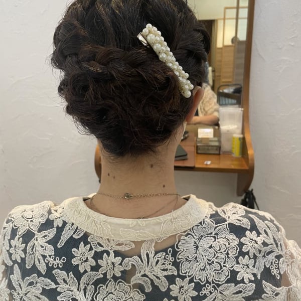 編み込みMIXヘアセット