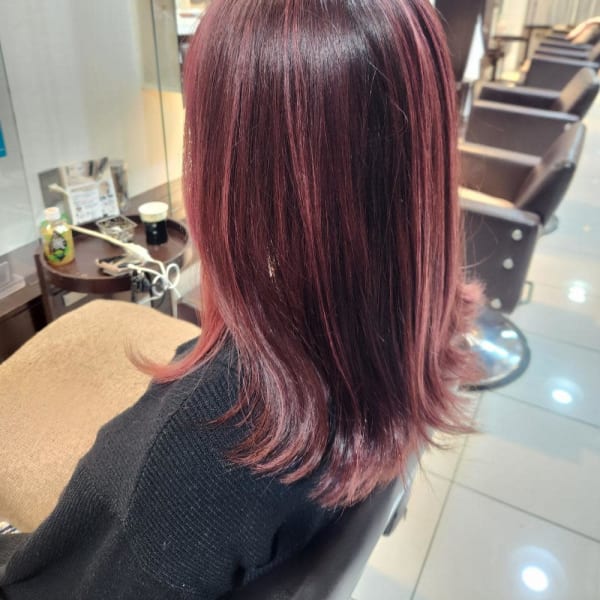 ピンク系ハイライトフェイスフレーミング