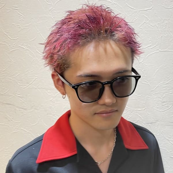 スパイキーショート　レッドパープルカラー　仙台/太白区/長町