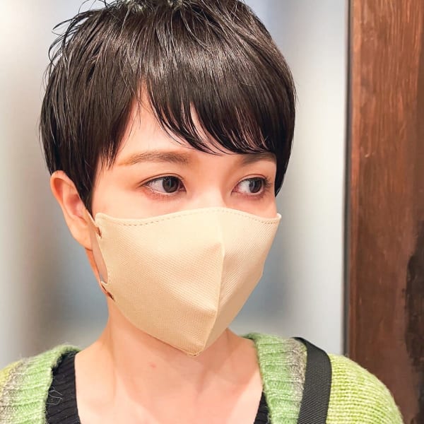 【ささき】マッシュベリーショート/アッシュブラック/前髪パー