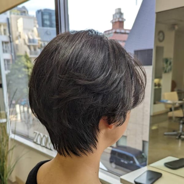 30代40代50代:フェミニン丸みショート|hair designing Zoom