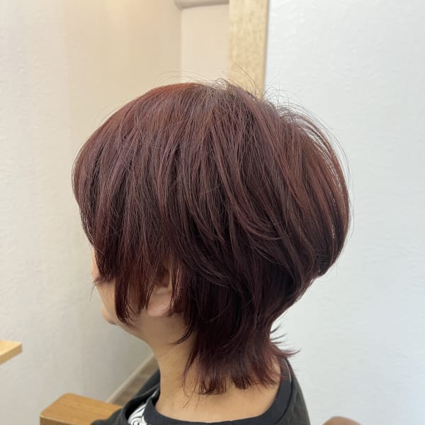 ショートウルフ×サンセットピンク