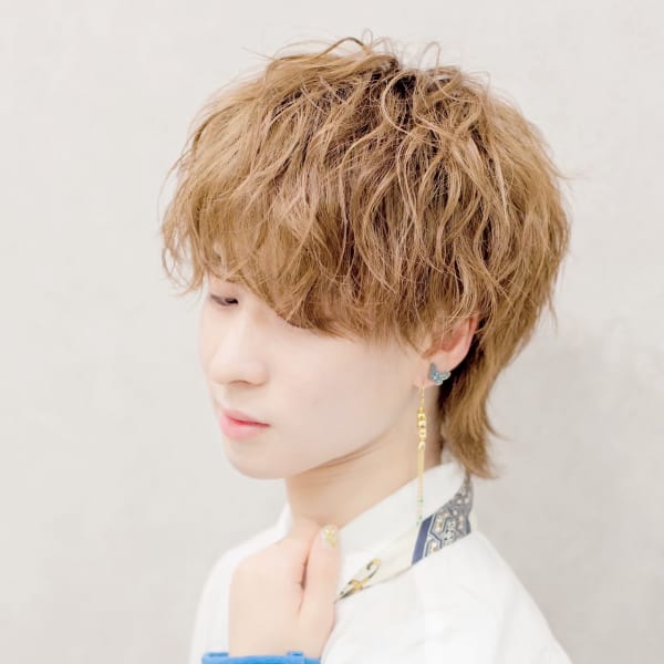 マッシュウルフミルクティーブラウン韓国風