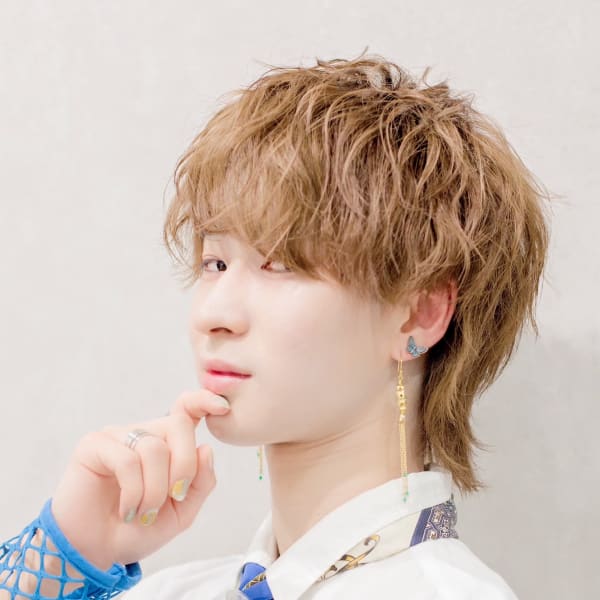 マッシュウルフミルクティーブラウン韓国風