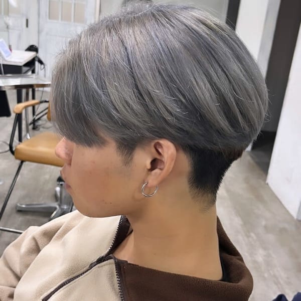 韓国風センターパート/シルバーグレージュ