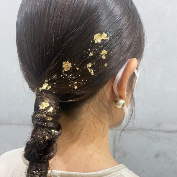 タイト編み下ろし×金箔