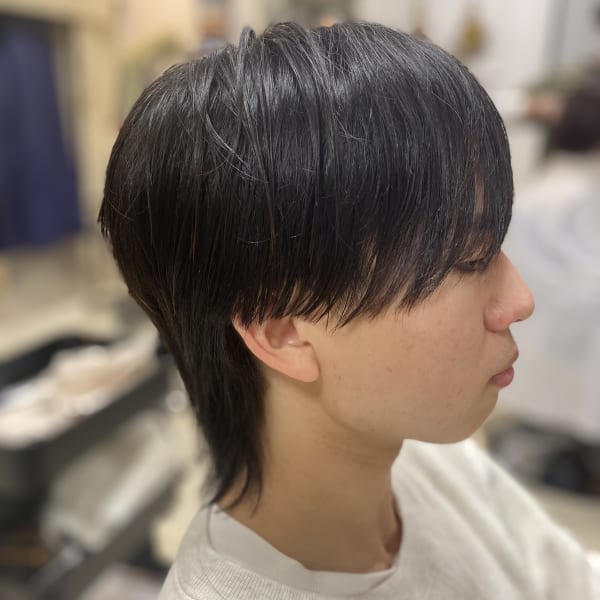 ショートウルフ・メンズカット・ツーブロック・レイヤー・外はね|Nouvelle Vallee