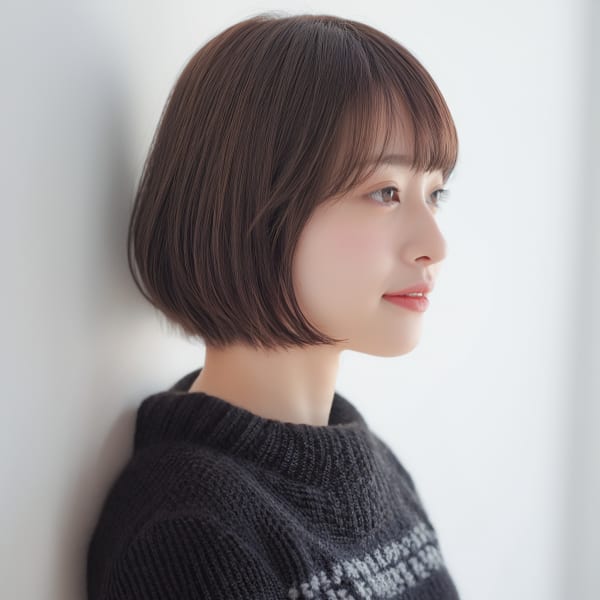 少しだけレイヤーを入れた軽やかボブ|【全席半個室サロン】Natural 札幌店