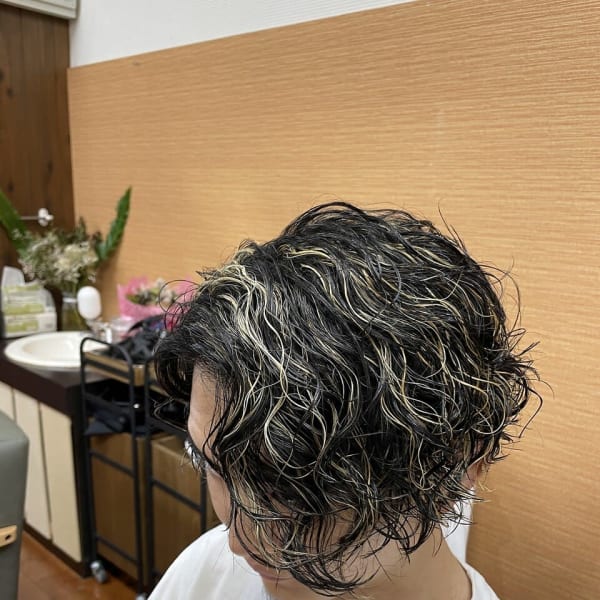 波打ちスパイラルセンターパート&ハイライト