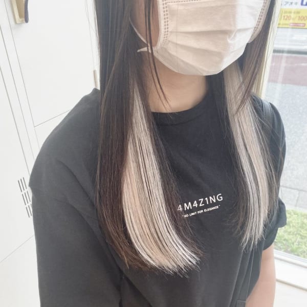 シールエクステ/インナーカラー/ホワイト/シルバー