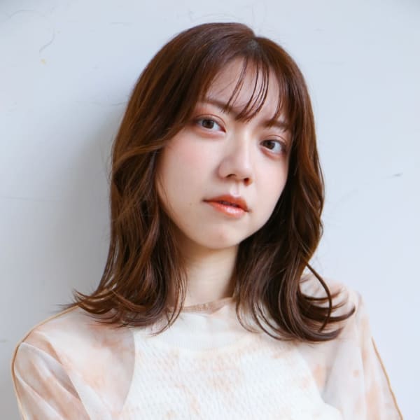 くびれミディ　シースルーバング　カーテンバング　ブラウン|Oggi 西新店