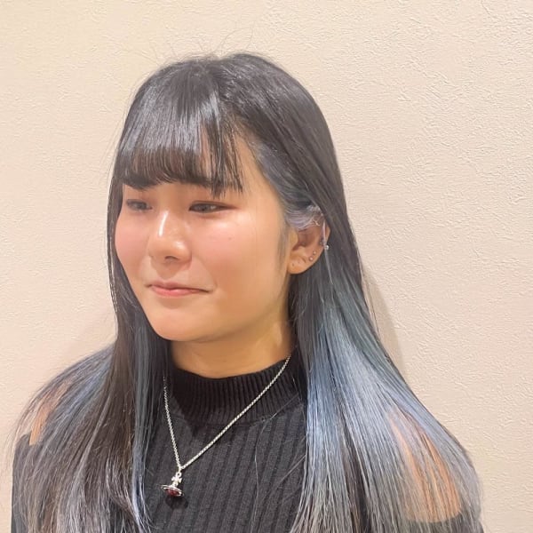 インナーカラー/ブリーチカラー/水色カラー/ライトブルー