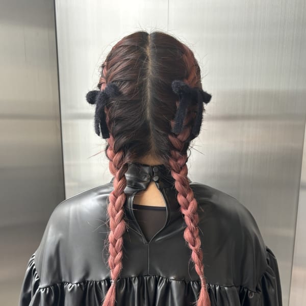 編み込み✖️リボン