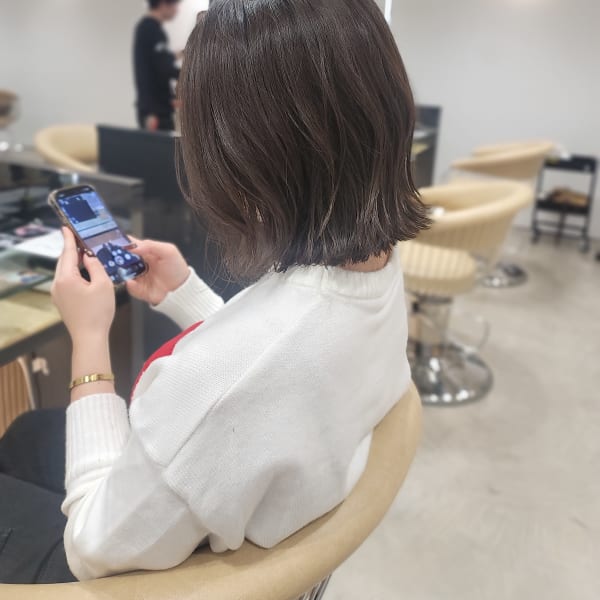 ボブ×くびれへア×アッシュブラック