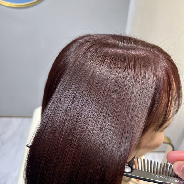 "髪質改善で叶える" ダークチェリーレッド×艶髪『銀座/個室