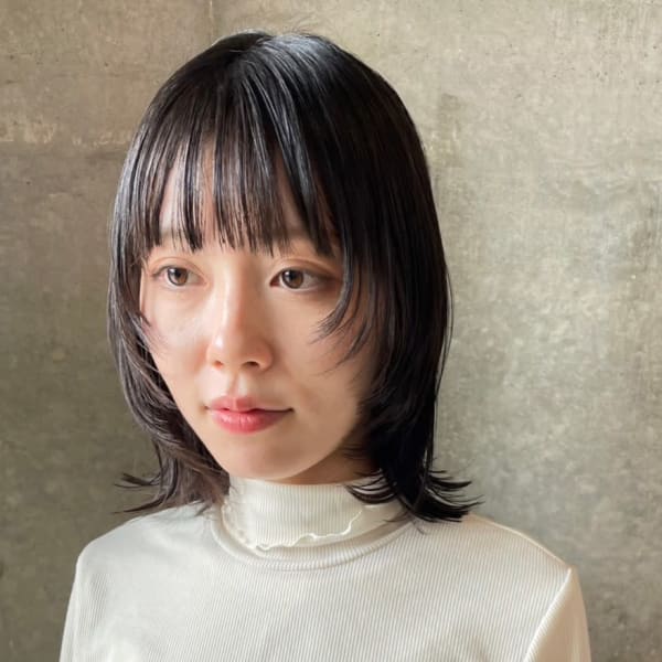 ウルフボブ　ボブレイヤー　ワイドバング　外ハネアレンジ|CELL