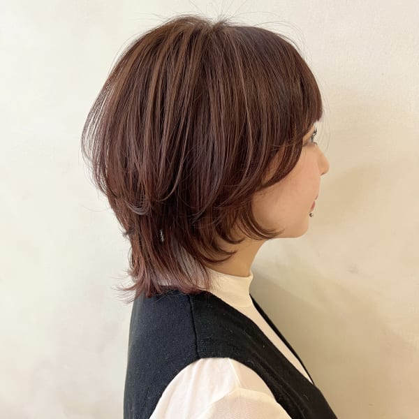 ウルフカット/丸顔補正/レイヤー/くびれヘア/銀座