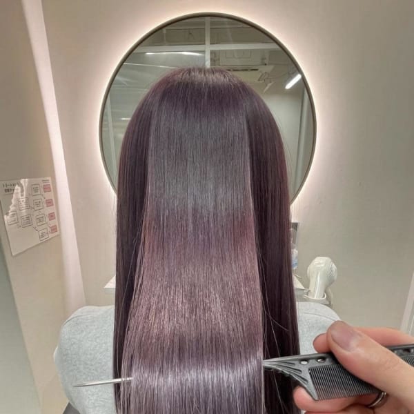 《韓国ヘア》髪質改善×ピンクバイオレット