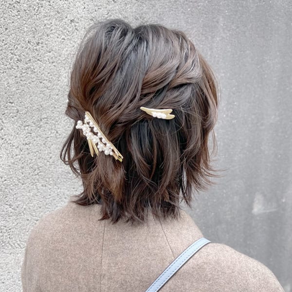 ショートレイヤーからのお呼ばれハーフアップアレンジ