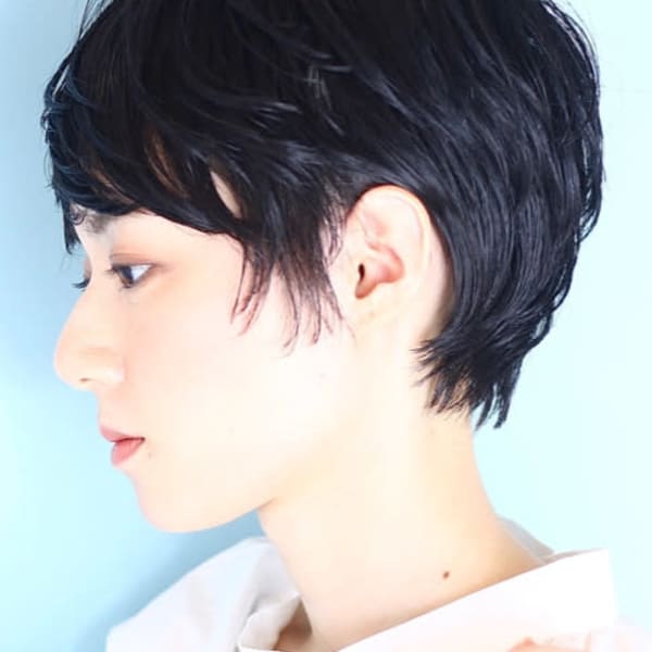 40代50代黒髪イメチェンフルバング似合わせカットハッシュカ