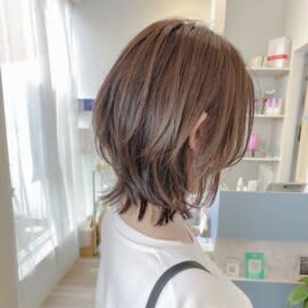 大人可愛いウルフレイヤー20代30代40代丸みショートボブ