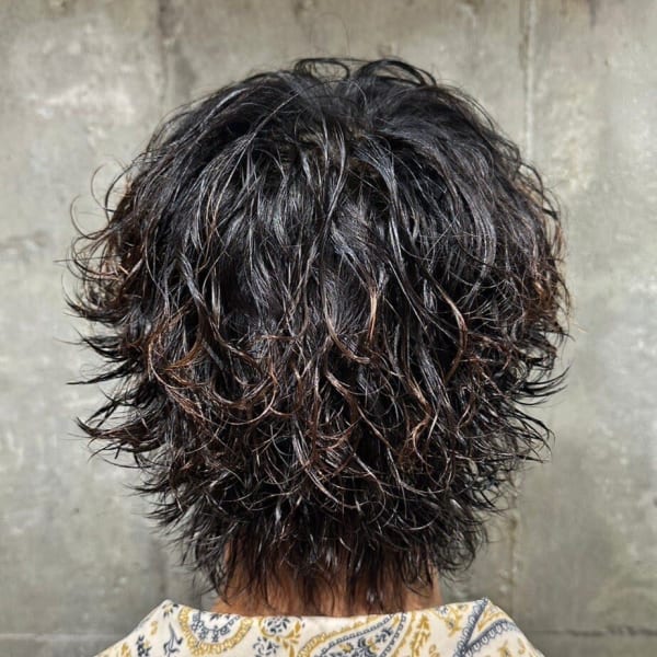 束感 スパイラルパーマ ソフトウルフ