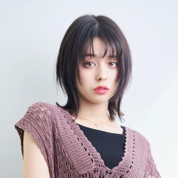 【UNIX港北】フェイスレイヤーボブ#プチウルフ#暗髪