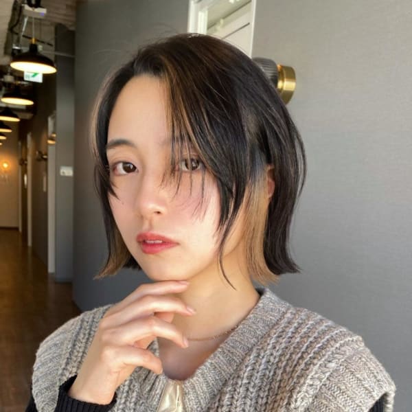 《kitin吉祥寺》大人　インナーカラー　コンパクト　ボブ|kitin 吉祥寺