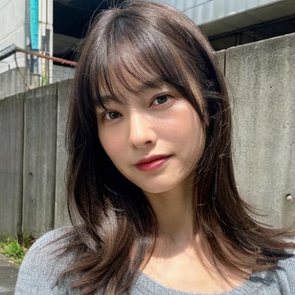 くびレイヤーエモージュふんわりカール艶髪アッシュ|髪質改善&縮毛矯正専門店Danke【ダンケ】