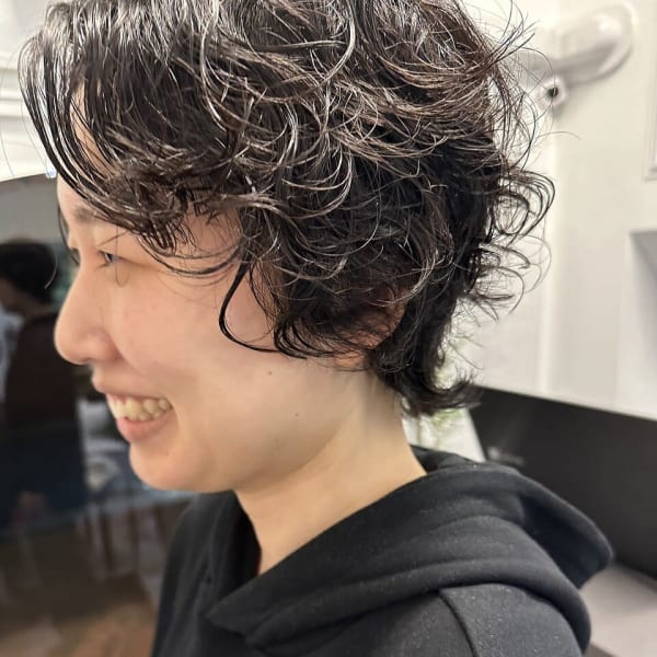 ショートウルフ×ニュアンスパーマ
