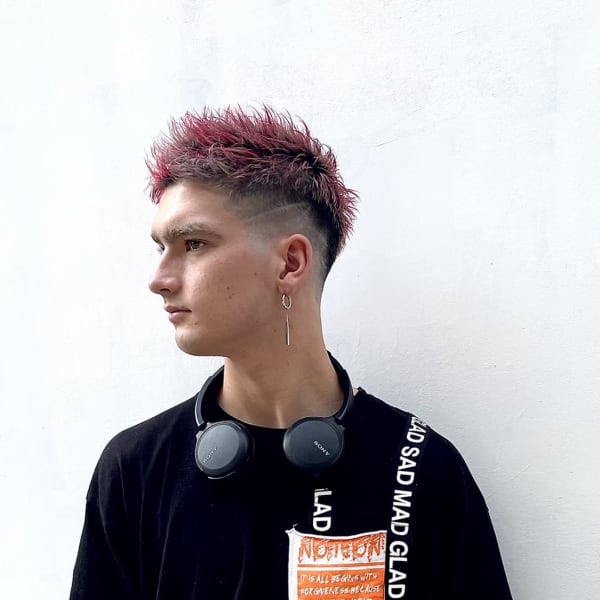 刈り上げスパイキーショート/ペールレッド