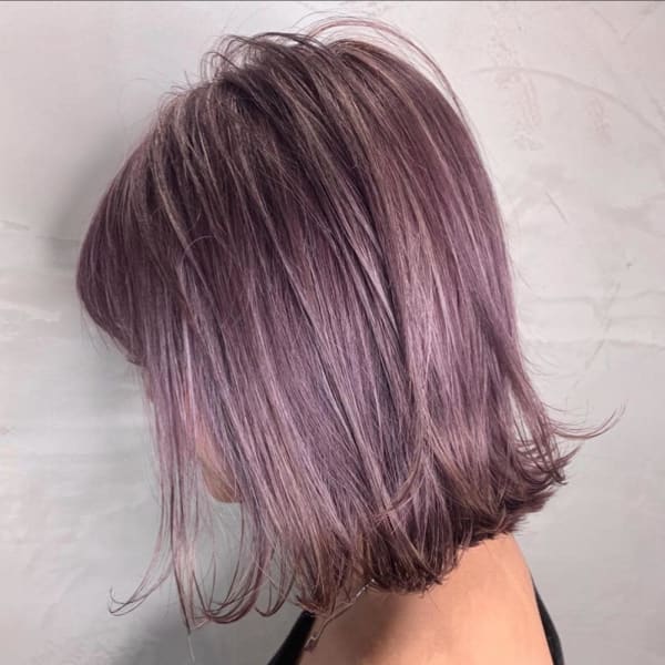 切りっぱなしボブ エアリーロング 美髪 ピンクブラウン