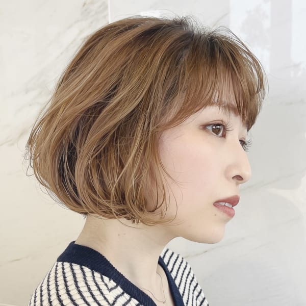 30代40代50代 ゆるふわパーマボブ